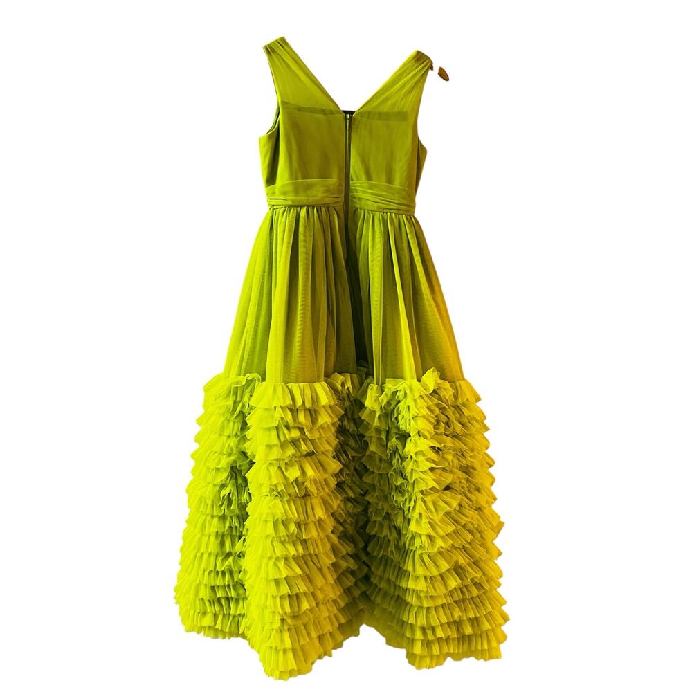 Christian Soriano Tulle Tiered Ruffle Dress Girls Size 12 Green - Picture 2 of 6